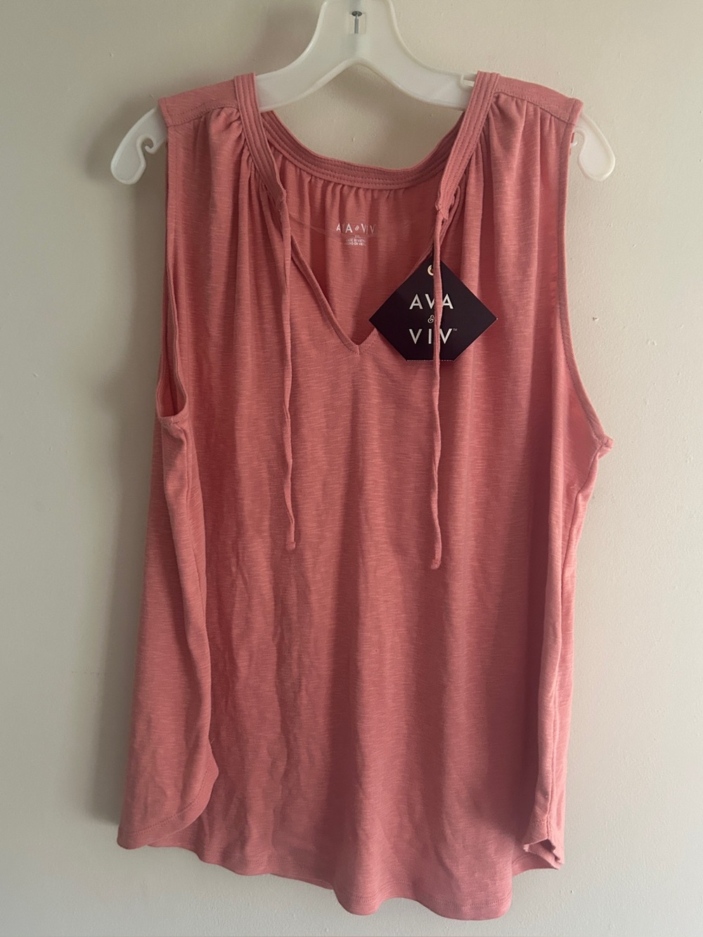 Womens Tie-Neck Keyhole Top Plus Size XXL